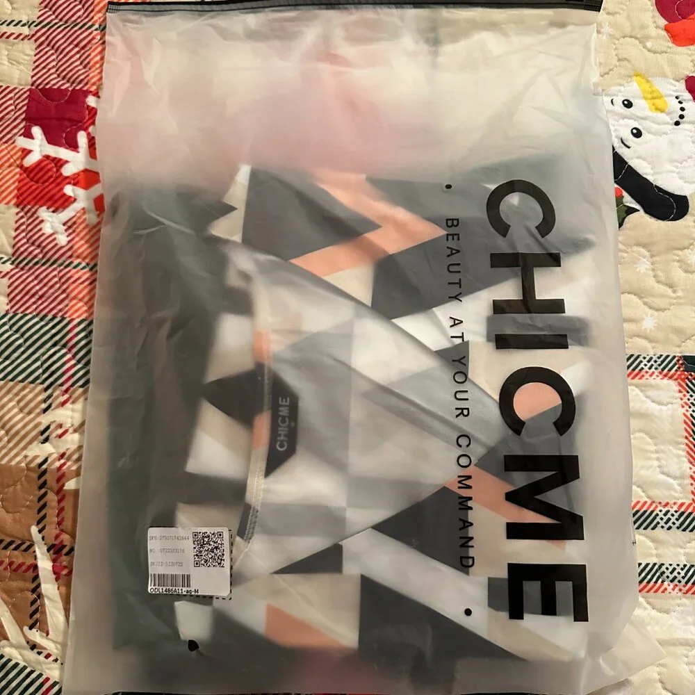 Geometric Print Top & Cuffed Pants Set - Picture 2 of 2